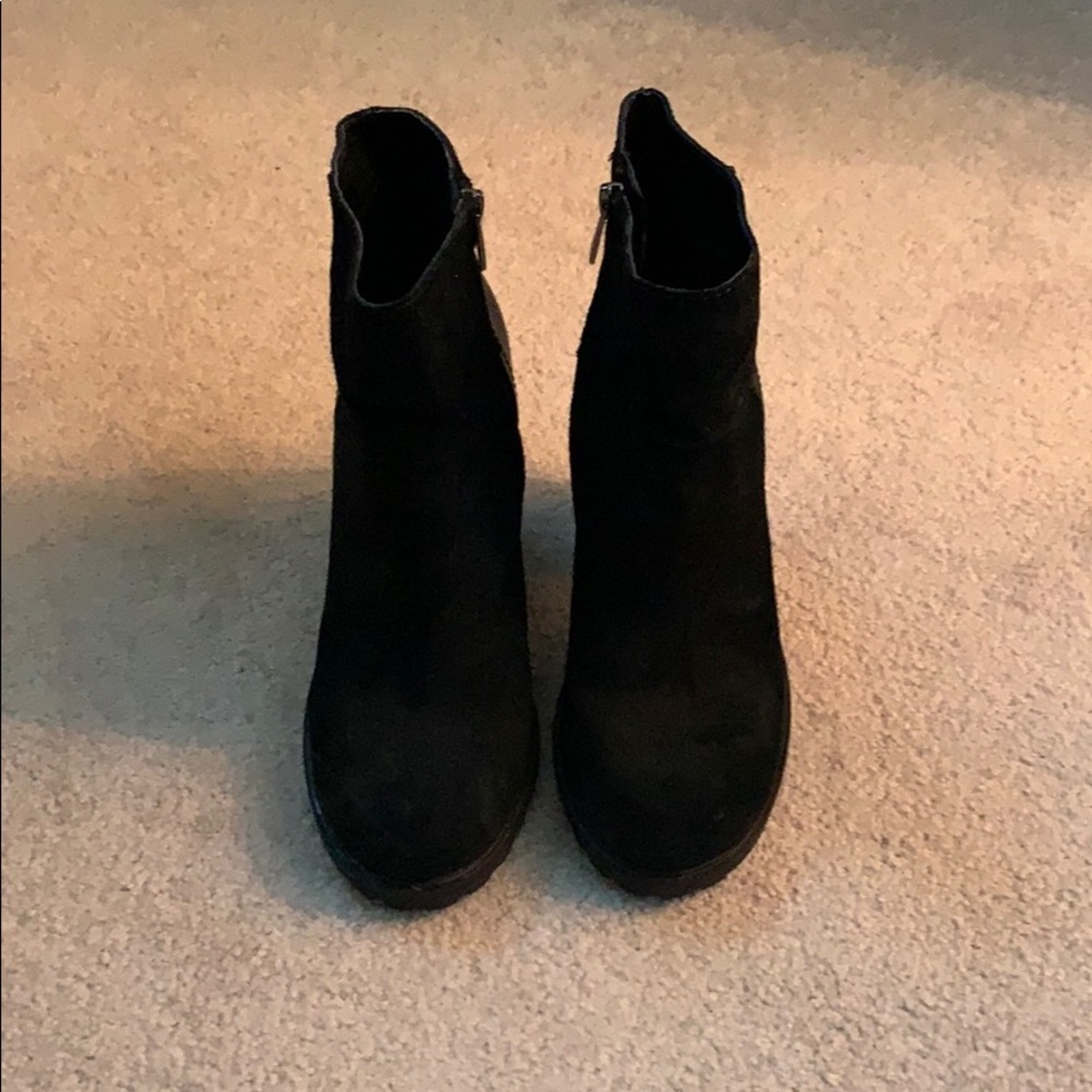 Sam Edelman suede block heel booties sz 7